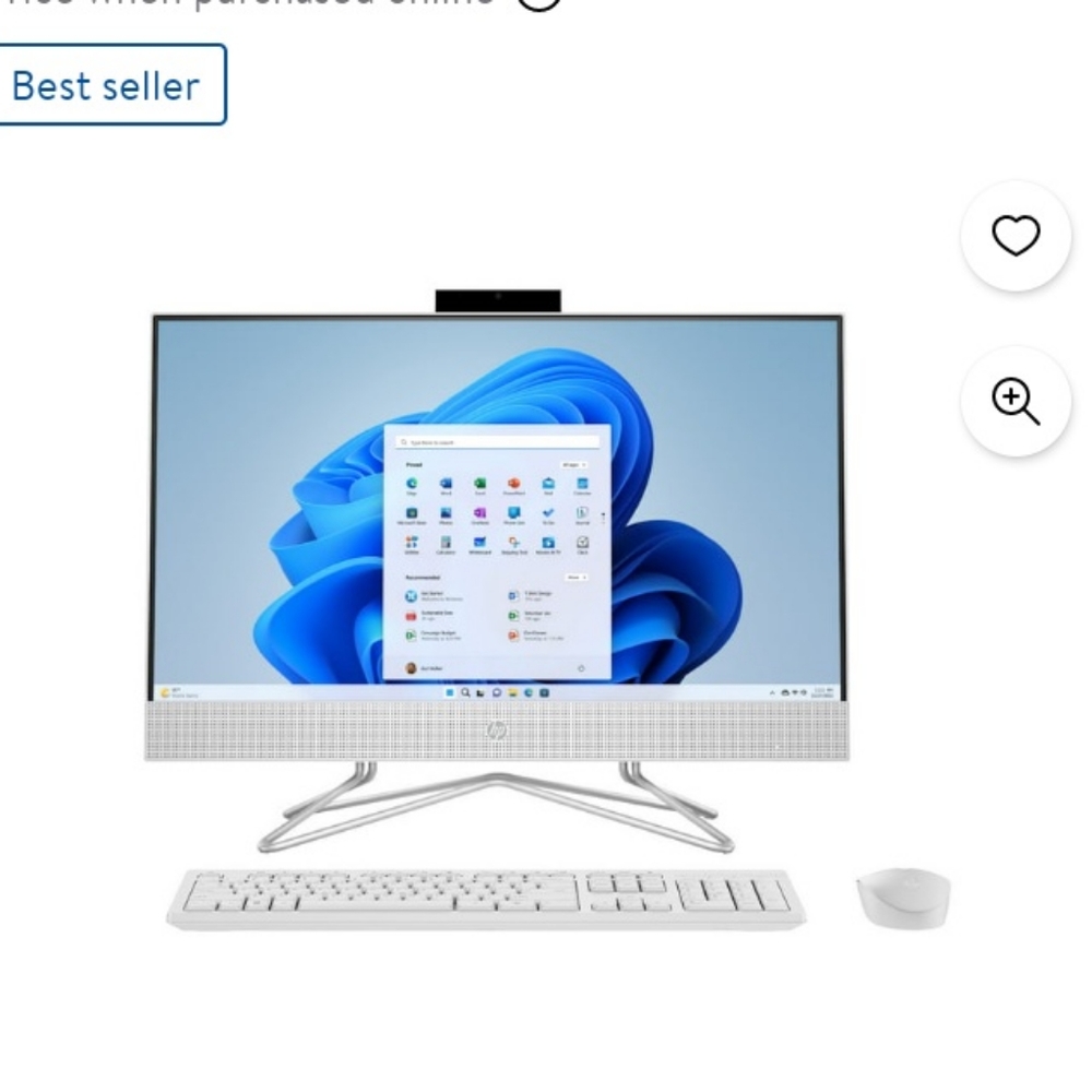 White HP All-in-one 22-c0xx Intel CORE i3 Touch Screen 8th Gen Desk Top